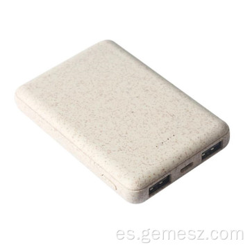 Banco de energía de 5000mAh personalizado de paja de trigo biodegradable